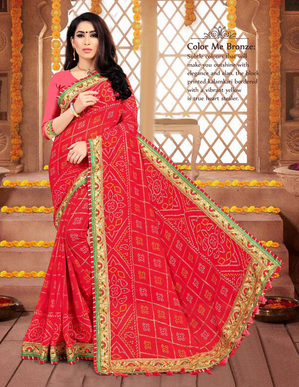 Kum Kum By Jalnidhi Georgette Bandhani Saree Exporters In India